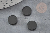 Cabochon rond agate naturelle noire 10mm, x1 (G2249)