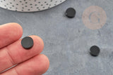 Cabochon rond agate naturelle noire 10mm, x1 (G2249)