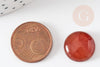 Cabochon rond agate naturelle orange 16mm, x1 (G2428)