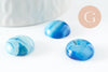 Cabochon rond agate naturelle teinté bleu 16mm, x1 (G9656)
