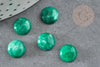 Cabochon rond agate naturelle verte 10mm, x1 (G2646)