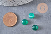 Cabochon rond agate naturelle verte 8mm, x1 (G10838)