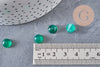 Cabochon rond agate naturelle verte 8mm, x1 (G10838)