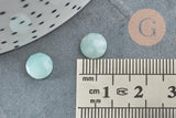 Cabochon rond amazonite bleue naturelle à facettes 8mm, x1 (G5638)