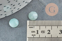 Cabochon rond amazonite bleue naturelle à facettes 8mm, x1 (G5638)