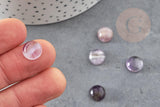 Cabochon rond améthyste naturelle 10mm, x1 (G2685)