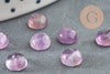 Cabochon rond améthyste naturelle 6mm, x1 (G8656)