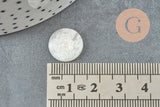 Cabochon rond ange nacre blanche naturelle gravé 14mm, x1 (G9626)