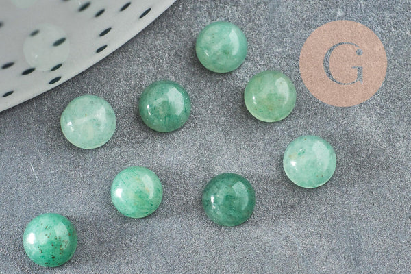 Cabochon rond aventurine naturelle 6mm, x1 (G8662)