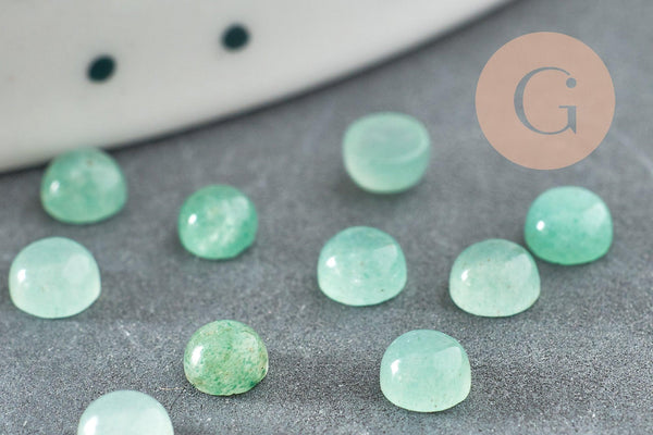 Cabochon rond aventurine verte naturelle 4mm, x1 (G2839)