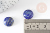 Cabochon rond bleu lapis lazulis naturel 14mm, x1 (G2596)