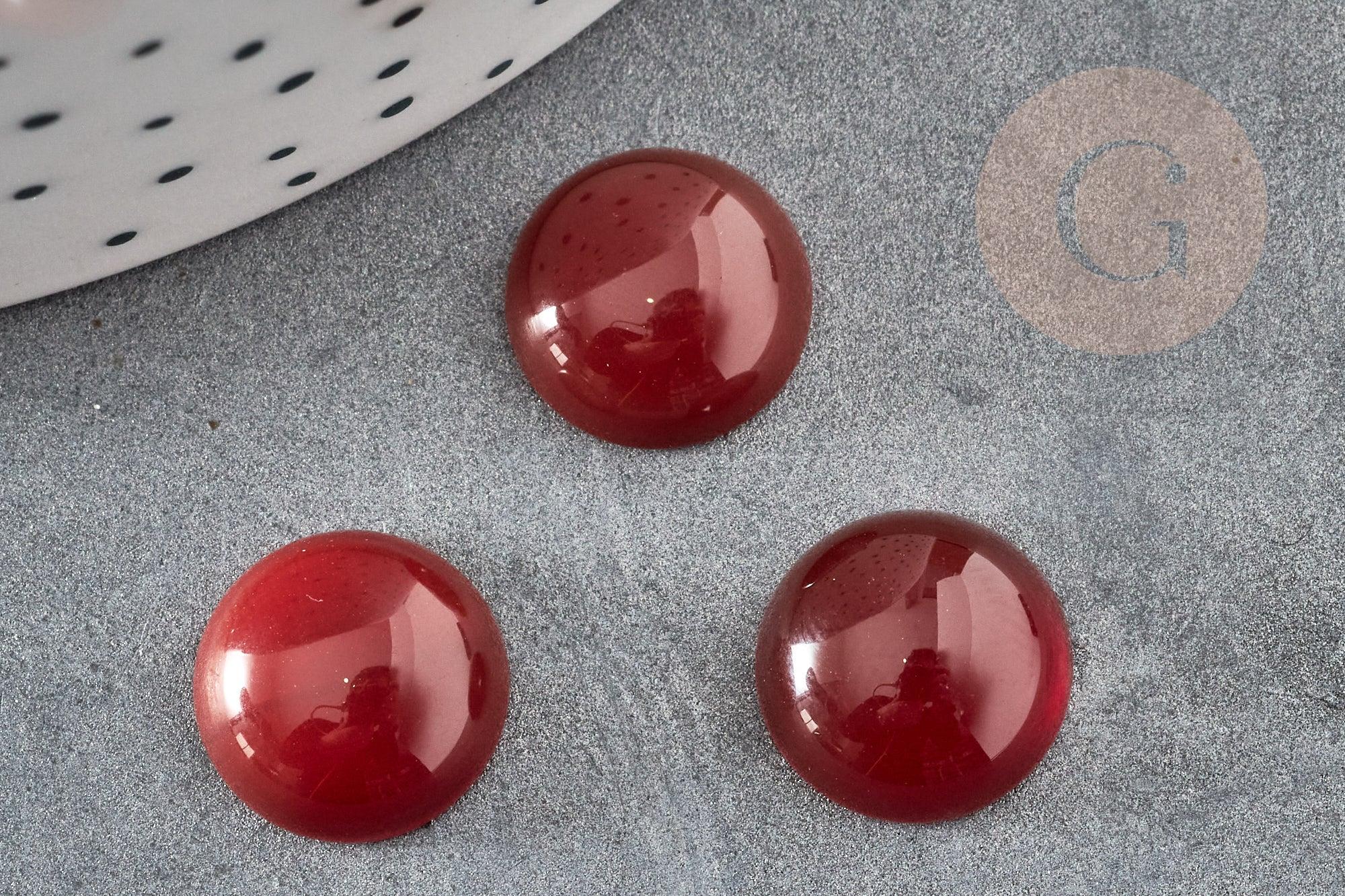 Cabochon rond cornaline naturelle orange 12mm, x1 (G2225)