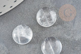 Cabochon rond cristal de roche naturel 12mm,x1 (G9361)