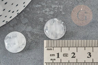Cabochon rond cristal de roche naturel 14mm, x1 (G5054)