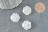 Cabochon rond cristal de roche naturel 20mm, x1 (G9616)