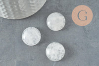 Cabochon rond cristal de roche naturel 20mm, x1 (G9616)
