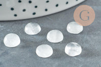 Cabochon rond cristal de roche naturel 8mm, x1 (G5047)