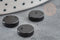 Cabochon rond disque agate naturelle noire 10x2mm, x1 (G2696)