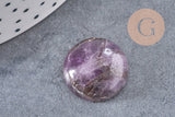 Cabochon rond dôme pierre naturelle 18mm, x1 (G10834)