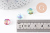 Cabochon rond écailles résine irisée multicolore 10mm, x5 (G7101)