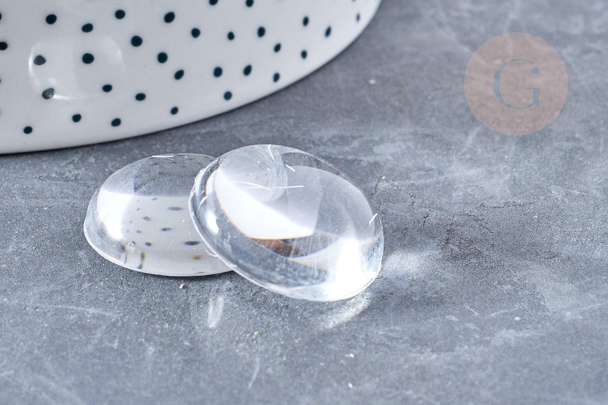 Cabochon rond en Plexiglas transparent 22m, x1 (G8198)