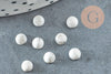 Cabochon rond howlite blanche Naturelle 4mm, x1 (G2968)