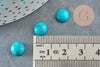Cabochon rond howlite naturel teinté turquoise 8mm, x1 (G8653)