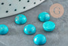 Cabochon rond howlite naturel teinté turquoise 8mm, x1 (G8653)