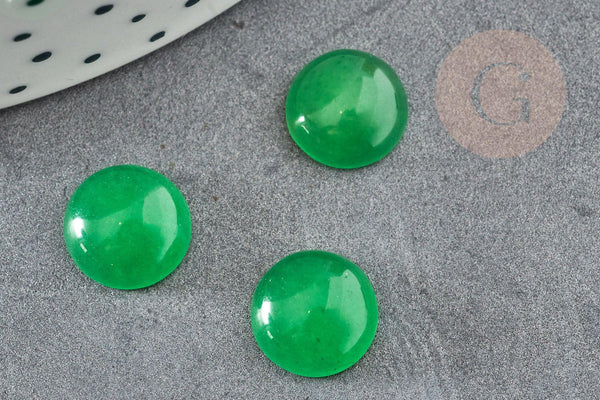 Cabochon rond jade naturel 10mm, x1 (G2808)