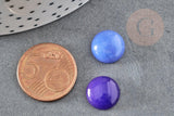 Cabochon rond jade naturel bleu, 12mm, x1 (G1429)