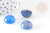 Cabochon rond jade naturel bleu roi 14mm, x1 (G5061)