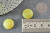 Cabochon rond jade naturel jaune 16mm, x1 (G2279)