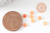 Cabochon rond jade naturel orange 4mm, x1 (G9954)