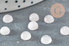 Cabochon rond jade naturel rose 6mm, x1 (G1837)