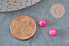 Cabochon rond jade naturel rose fuchsia 6mm, x1 (G1411)
