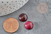 Cabochon rond jade naturel rouge bordeau 12mm, x1 (G0268)