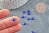 Cabochon rond jade naturel teinté bleu roi 6mm, x1 (G8694)