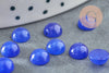 Cabochon rond jade naturel teinté bleu roi 6mm, x1 (G8694)