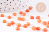 Cabochon rond jade naturel teinté orange 6mm, x1 (G2008)