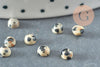 Cabochon rond jaspe dalmatien naturel 4mm, x1 (G2973)