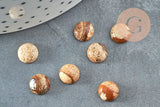 Cabochon rond jaspe paysage naturel 8mm, x1 (G0442)