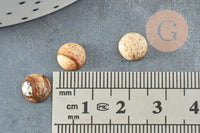 Cabochon rond jaspe paysage naturel 8mm, x1 (G0442)