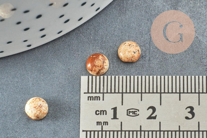 Cabochon rond jaspe paysagenaturel 6mm, x1 (G1926)