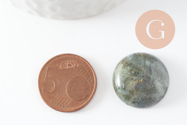 Cabochon rond labradorite naturelle 20mm, x1 (G9614)
