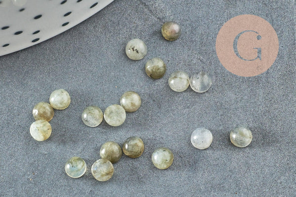 Cabochon rond labradorite naturelle 4mm, x1 (G3007)