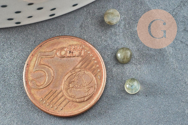 Cabochon rond labradorite naturelle 4mm, x1 (G3007)