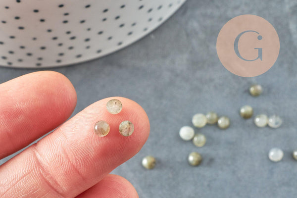 Cabochon rond labradorite naturelle 4mm, x1 (G3007)
