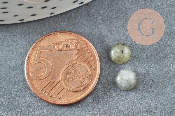 Cabochon rond labradorite naturelle 6mm, x1 (G8650)