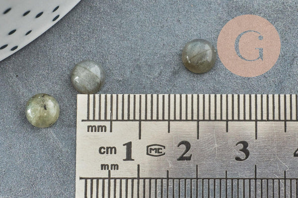 Cabochon rond labradorite naturelle 6mm, x1 (G8650)