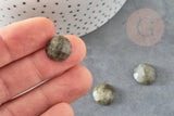 Cabochon rond labradorite naturelle à facettes 14.5mm, x1 (G2264)